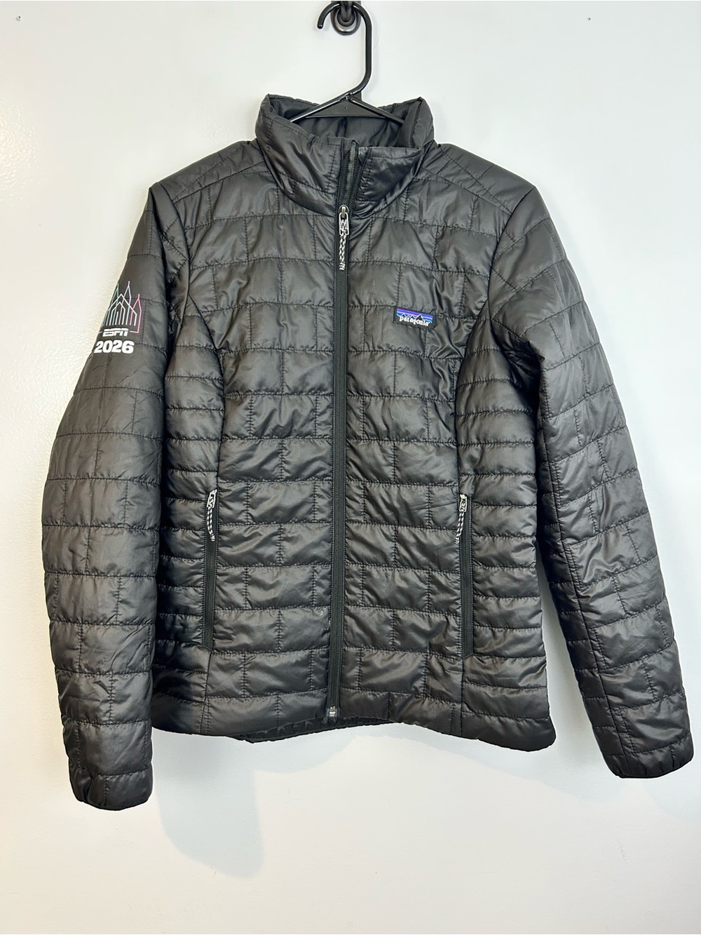 Patagonia ESPN 2026 Black Nano Puff Insulated High Neck Jacket Size Small